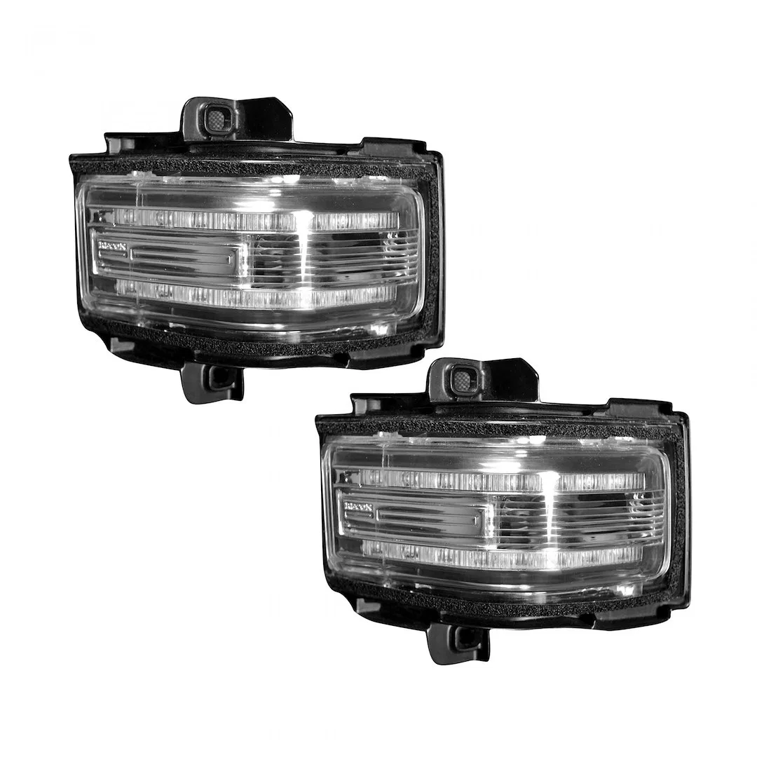 264245WHCLX – RECON ACCESS Exterior Mirror Turn Signal Light, Clear Lens LED White Running/ Amber Blinking Turn Signa...